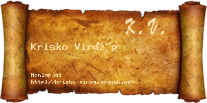 Krisko Virág névjegykártya